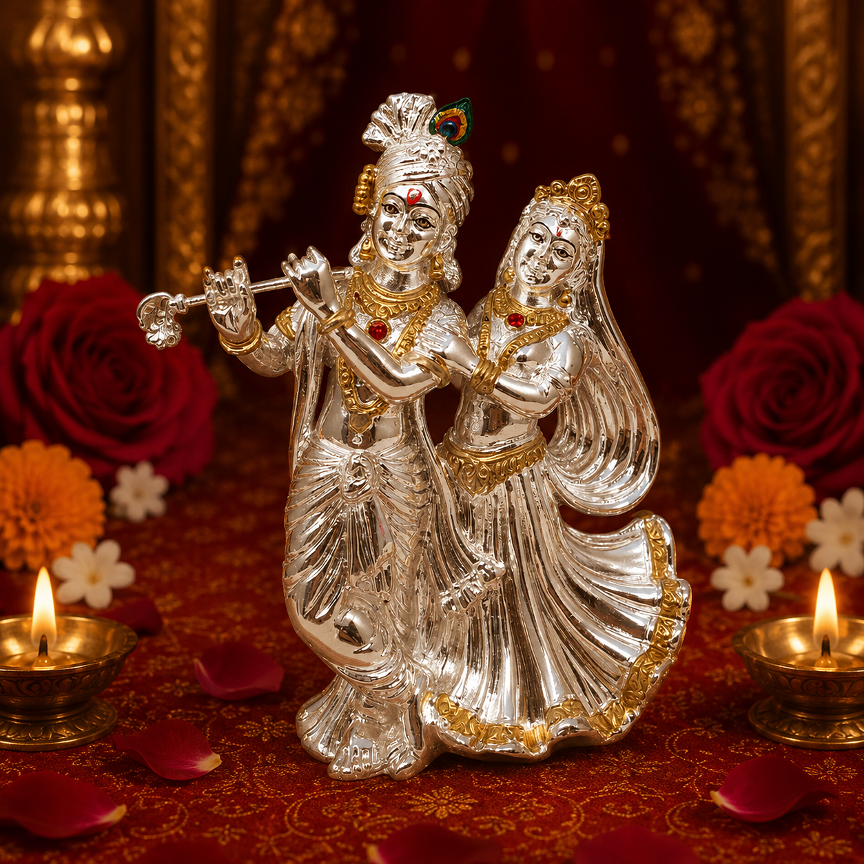 Silver Radha Krishn Ji